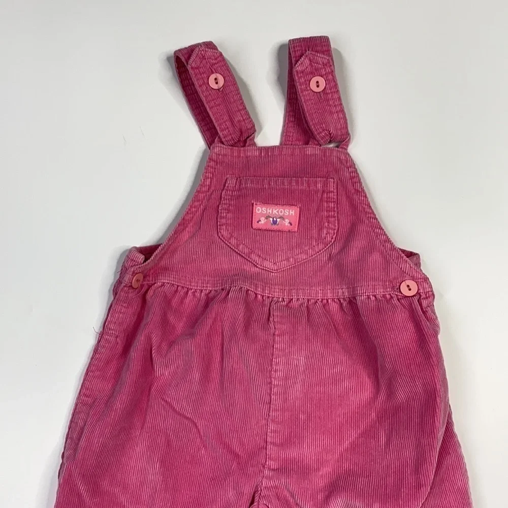 Vintage Oshkosh B'Gosh Pink Corduroy Overalls Girls 4T USA Made